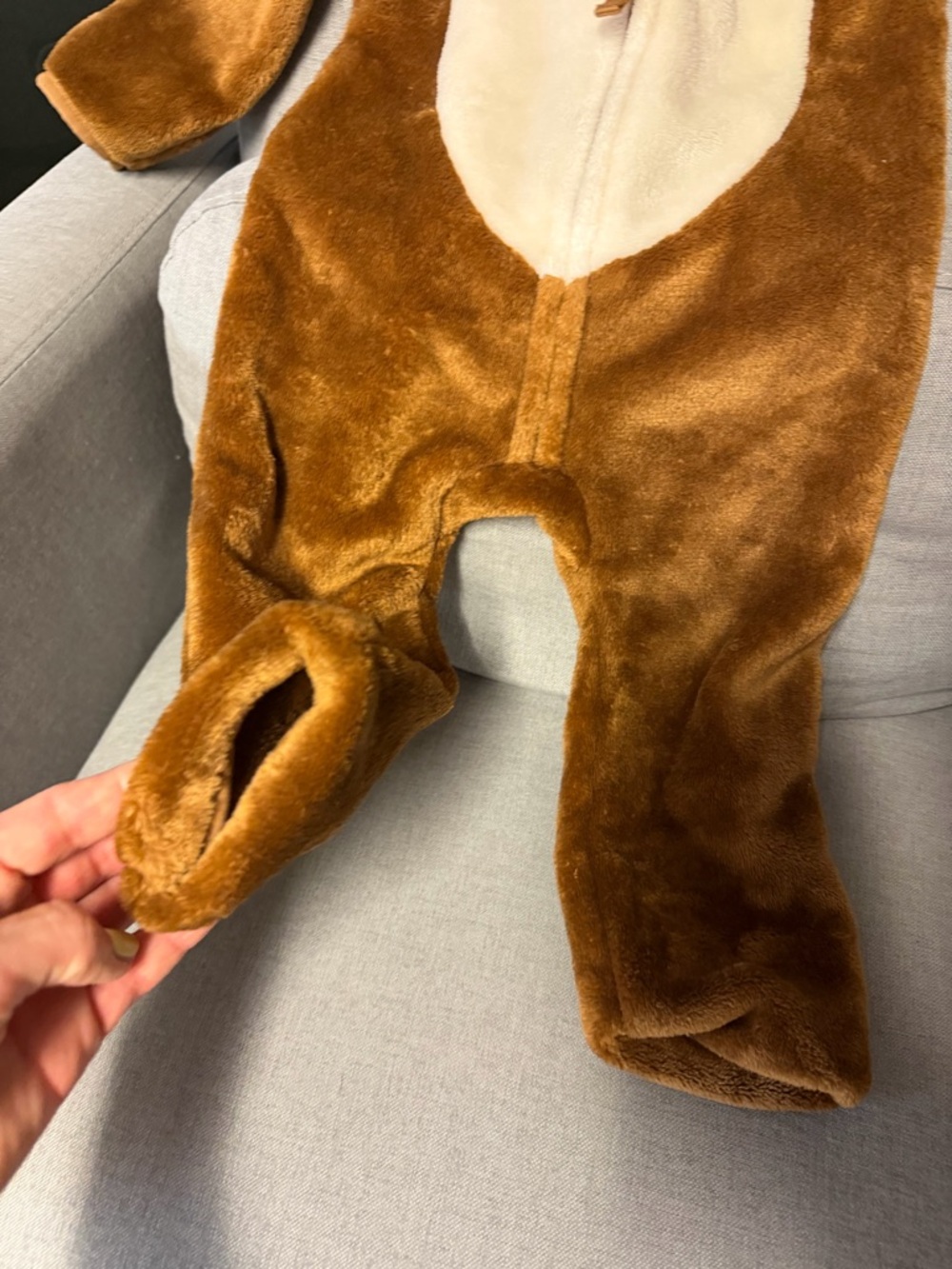 Carter's Brown Plush Hooded Baby Jumpsuit - Picture 4 of 6